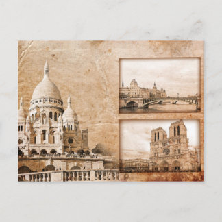 Vintage Minnen av Paris vykort