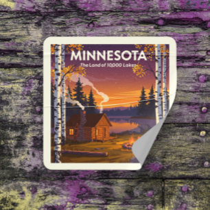 Vintage Minnesota Fyrkantigt Klistermärke