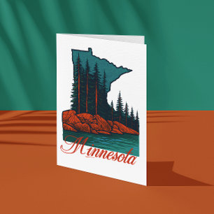 Vintage Minnesota liggande - Retro Forest x Sten Vykort