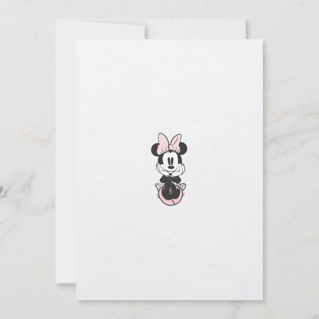 Vintage Minnie Mouse invitation fancy Inbjudningar (Baksida)