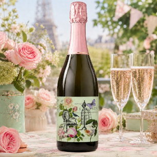 Vintage Mint Fransk Rosa Ros Paris Fest
