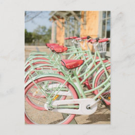 Vintage Mint och Rosa Bike Vykort