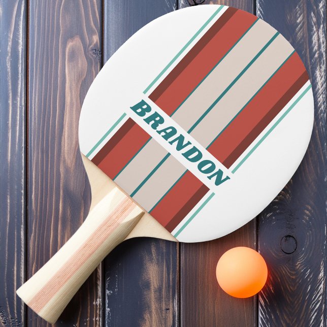 Vintage Mint Regnbågsbrädestreck med namn Pingisracket (Skapare uppladdad)