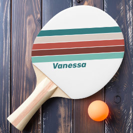 Vintage Mint Regnbågsrandig med namn Pingisracket