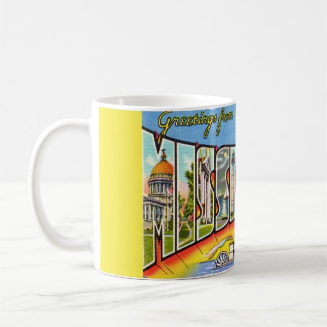 Vintage Mississippi Hälsningar  Kaffemugg (Vänster)