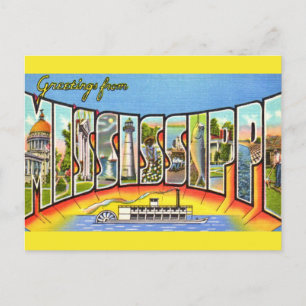 Vintage Mississippi Hälsningar Vykort