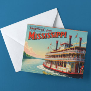 Vintage Mississippi Riverboat Vykort