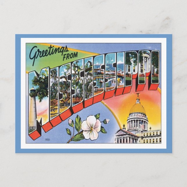 Vintage Mississippi Vykort (Framsida)