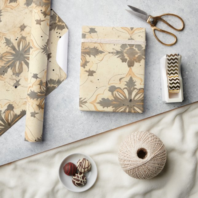 VINTAGE MISSLYCKADE PAPPER FÖR PAPPER WRAPPING PRESENTPAPPER (Hantverk)