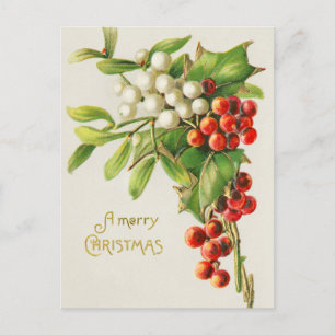 Vintage Mistletoe Vykort