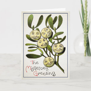 Vintage Mistletoes Hälsning julkort Helgkort