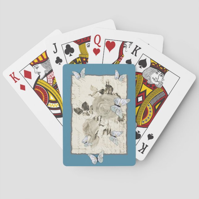 Vintage mit Schmetterlingen Casinokort (Baksidan)