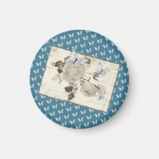 Vintage mit Schmetterlingen Magnet