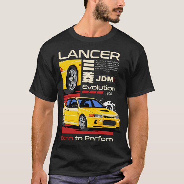 Vintage Mitsubishi Evo 1996 T Shirt (Framsida)