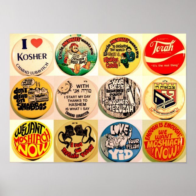 Vintage Mitzvah Buttons Poster (Framsidan)