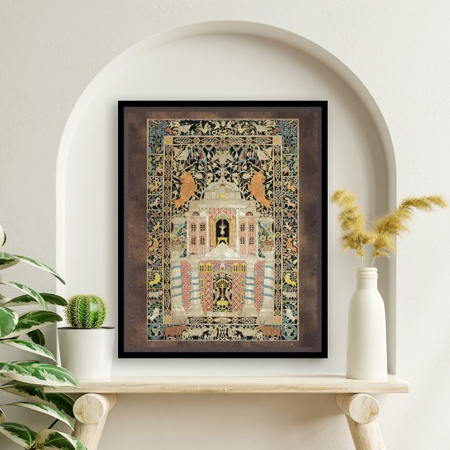 Vintage Mizrach judiska slättlandet Poster (Vintage Mizrach, indicating the direction of Jewish prayer, towards Jerusalem where the Temple stood)