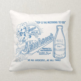 Vintage Mjölk Annonsering Kudde
