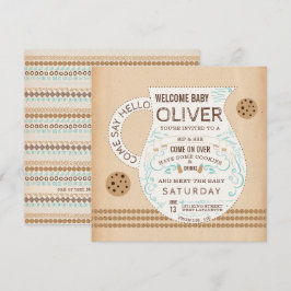 Vintage Mjölk & Cookies Baby Shower-inbjudan Inbjudningar