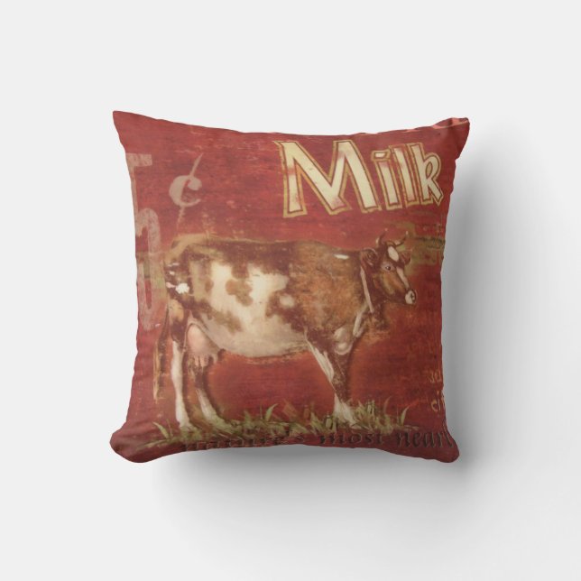 Vintage Mjölk Kudde (Framsida)