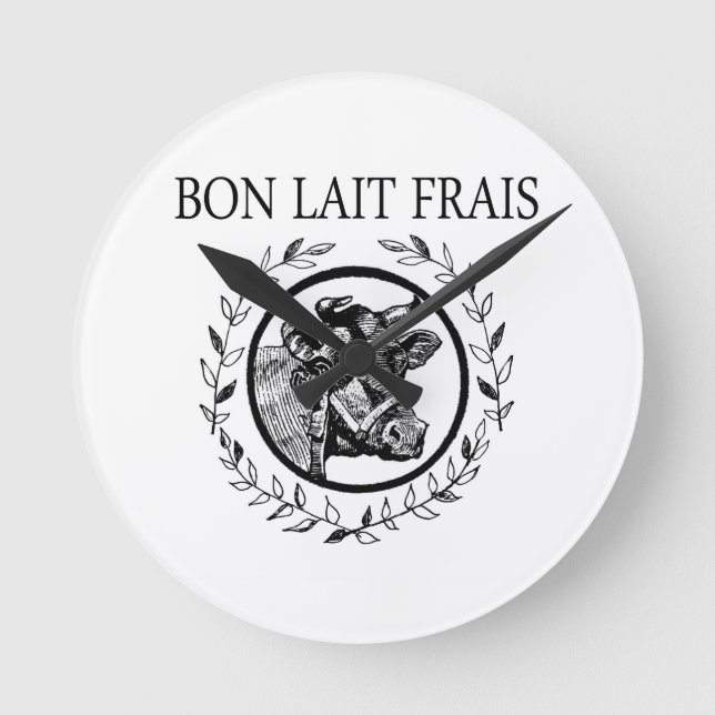 Vintage Mjölkkor Rund Klocka (Framsida)