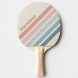 Vintage Mjuk Havsskal Vinklad Randig med Namn Pingisracket