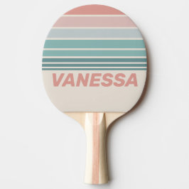 Vintage Mjuk Horisontstrippning med Snäckskal och  Pingisracket