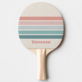Vintage Mjukt Havsskal över Randigt med Namn Pingisracket