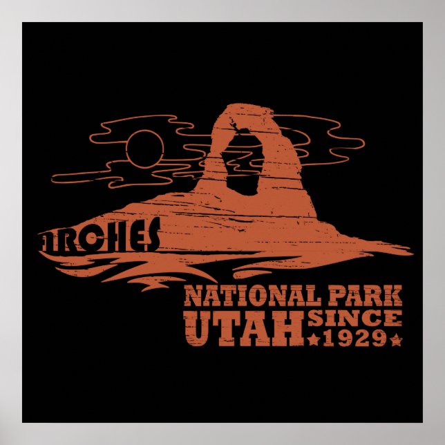 Vintage Moab - Utah - Nationalpark - Arches Poster (Framsidan)