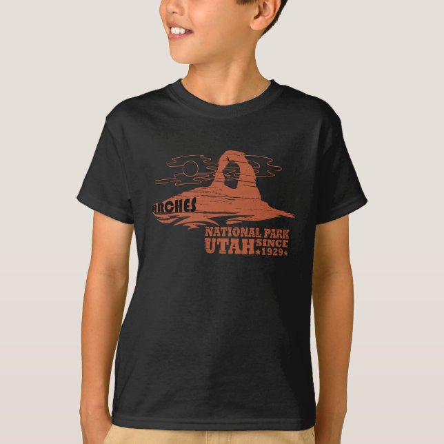Vintage Moab - Utah - Nationalpark - Arches T Shirt (Framsida)