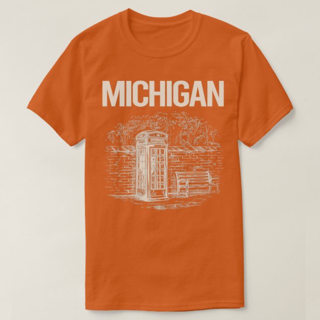 Vintage Mobil Booth Michigan T Shirt (Design framsida)