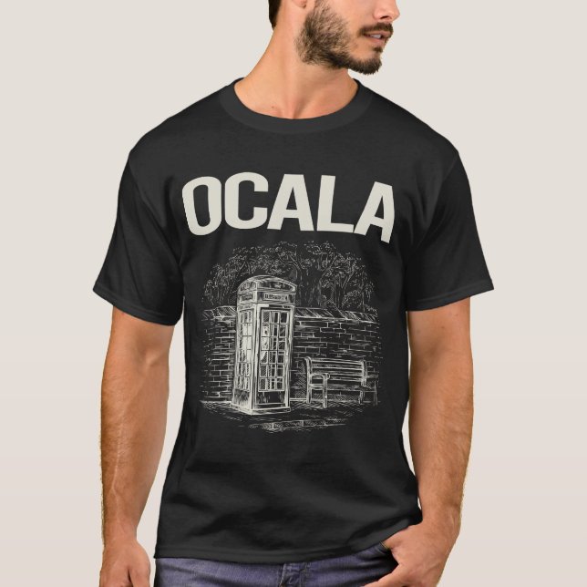 Vintage Mobil Booth Ocala T Shirt (Framsida)