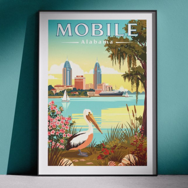 Vintage Mobile Alabama Poster (Skapare uppladdad)