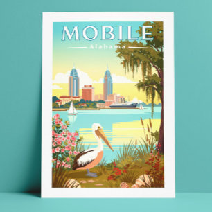 Vintage Mobile Alabama Vykort