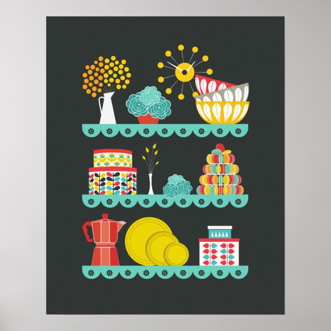 Vintage Mod Kitchen Poster (Framsidan)
