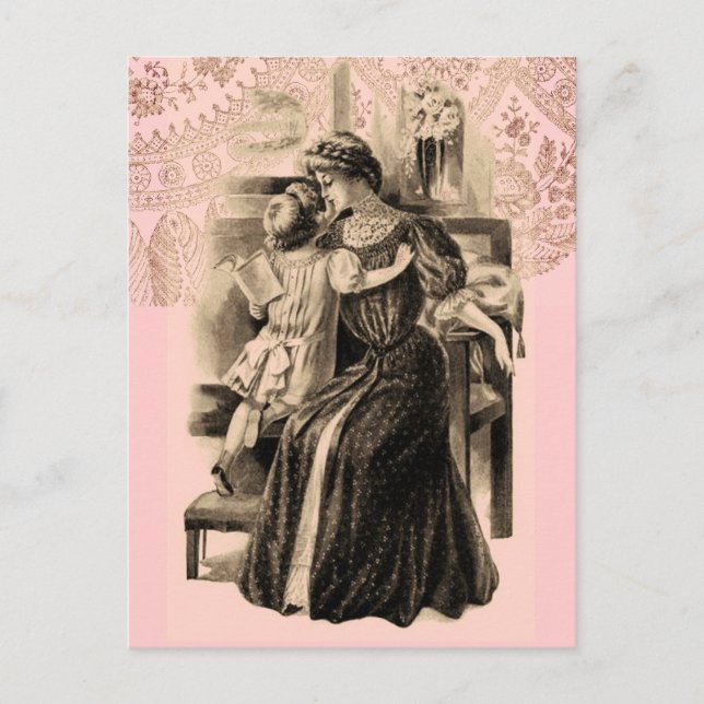 Vintage Mode 1900 Vykort (Framsida)