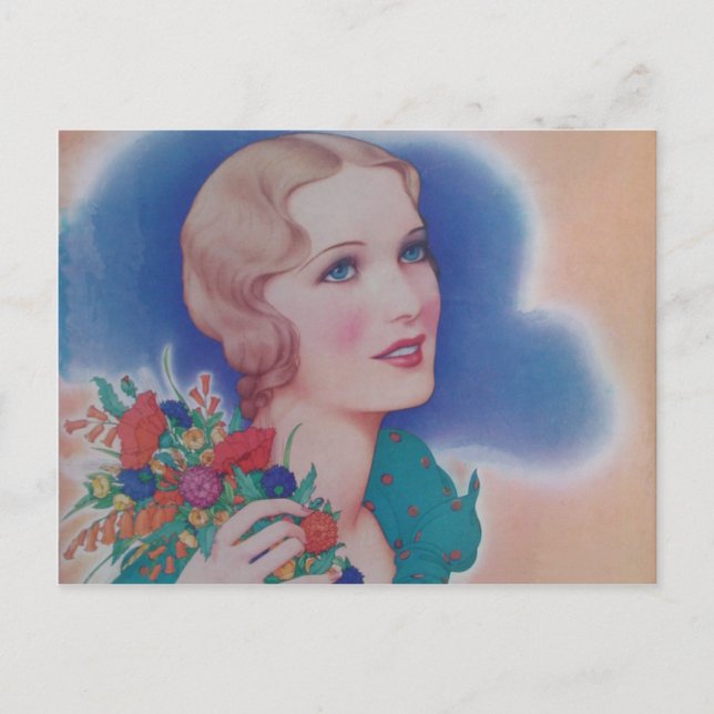 Vintage Mode 1931 Vykort (Framsida)