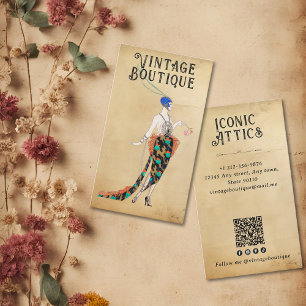 Vintage Mode Boutique Seamstress Elegant Retro Visitkort