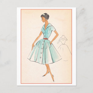 Vintage Mode Design for Dress, Creators Studios Vykort