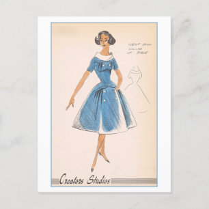 Vintage Mode Design for Dress, Creators Studios Vykort