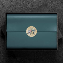 Vintage Mode Höga Klackar med Blommor Fjäril Runt Klistermärke