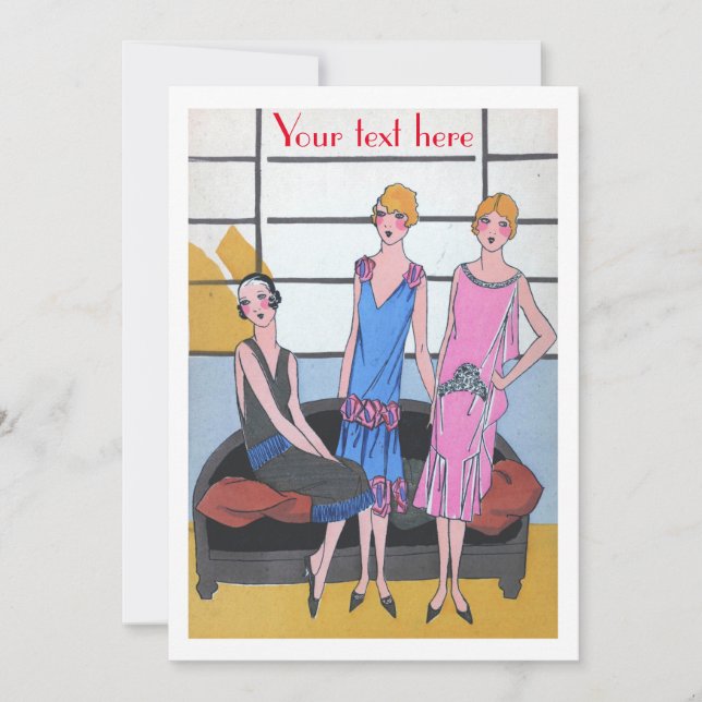 Vintage Mode Inbjudningar (Framsida)