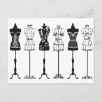 Vintage mode mannequins silhuettes