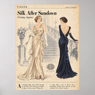 Vintage Mode Skrot Journal Sidor, Retro Mode Poster