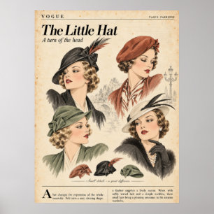 Vintage Mode Skrot Journal Sidor, Retro Mode Poster