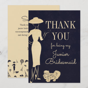 Vintage Mode Tack Junior Bridesmaid Card Inbjudningar