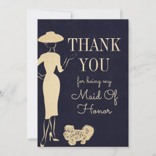 Vintage Mode Tack Maid of honor-kort