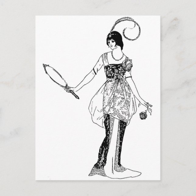 Vintage Mode Vykort (Framsida)