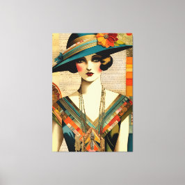 Vintage Mode Woman Canvastryck