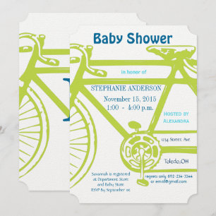 Vintage Modern Bicycle Pojke Shower Inbjudningar