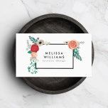 Vintage Modern Blommigt Motif på White Designer Visitkort<br><div class="desc">Ditt namn eller ditt företag namn är elegant inramat med en vintage blommigt motiv i en modern stil. Denna utformning ingår i en rad samordnande kontorsmateriel. Köp matchande papper, bindemedel, etiketter och annat i vår butik: zazzle.com/1201am. Om du vill ha designförfrågningar eller frågor kan du kontakta oss på www.1201am.com. ©...</div>